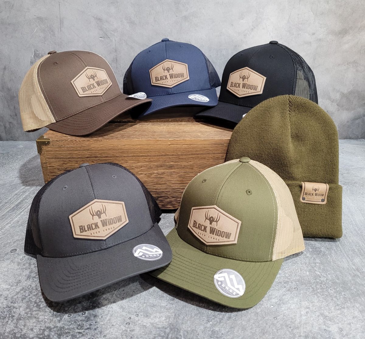 49B Range Leather Hexagon Patch Hats 49b-range-leather-hexagon-patch-hats
